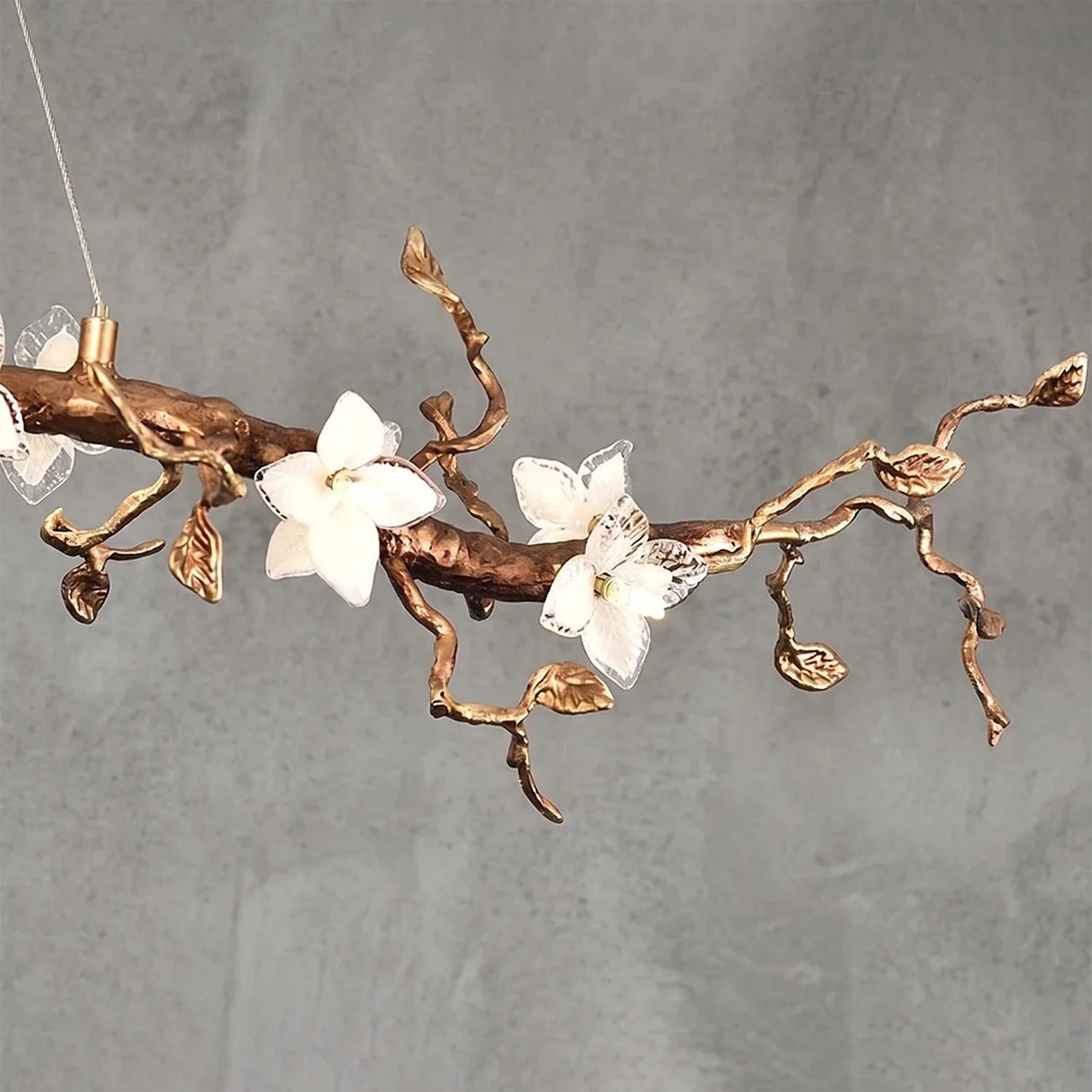 Handcrafted Sculptural Floral Branch Chandelier by Bling Lighting Studio
