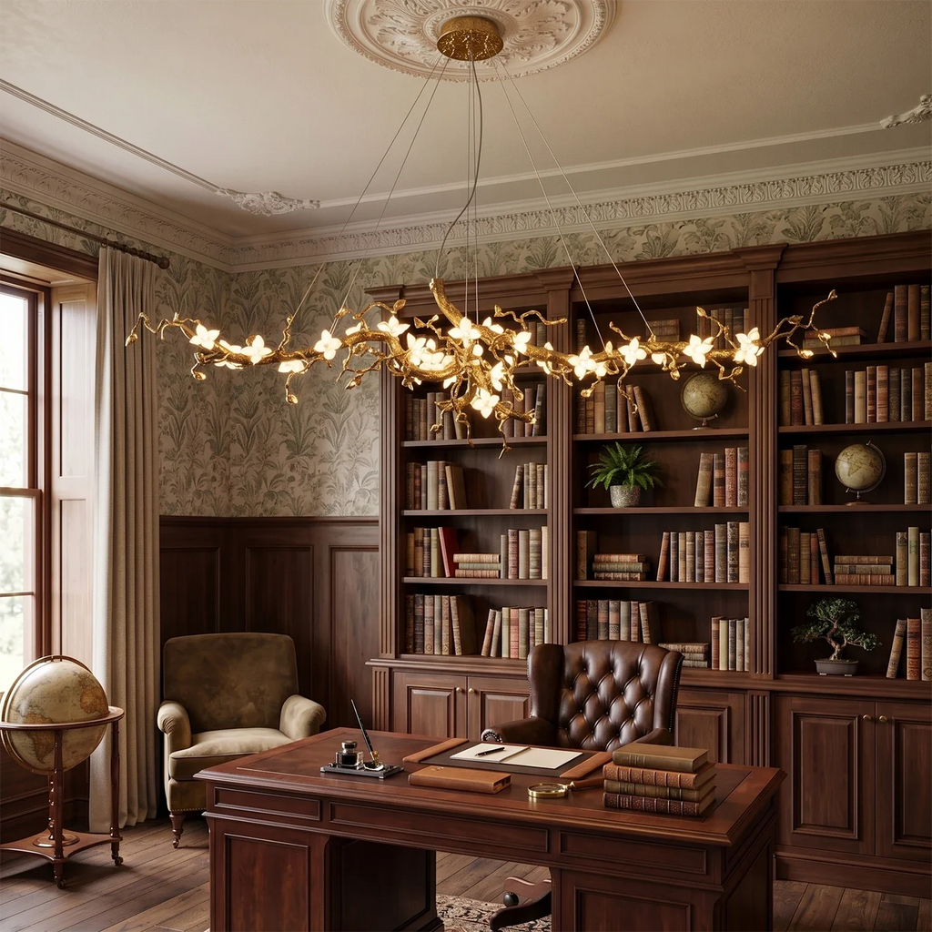 Handcrafted Sculptural Floral Branch Chandelier by Bling Lighting Studio