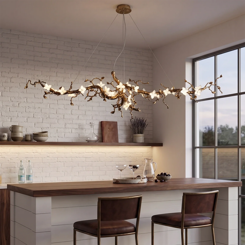 Handcrafted Sculptural Floral Branch Chandelier by Bling Lighting Studio