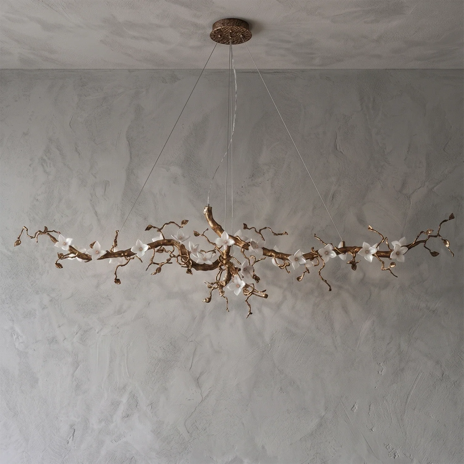 Handcrafted Sculptural Floral Branch Chandelier by Bling Lighting Studio