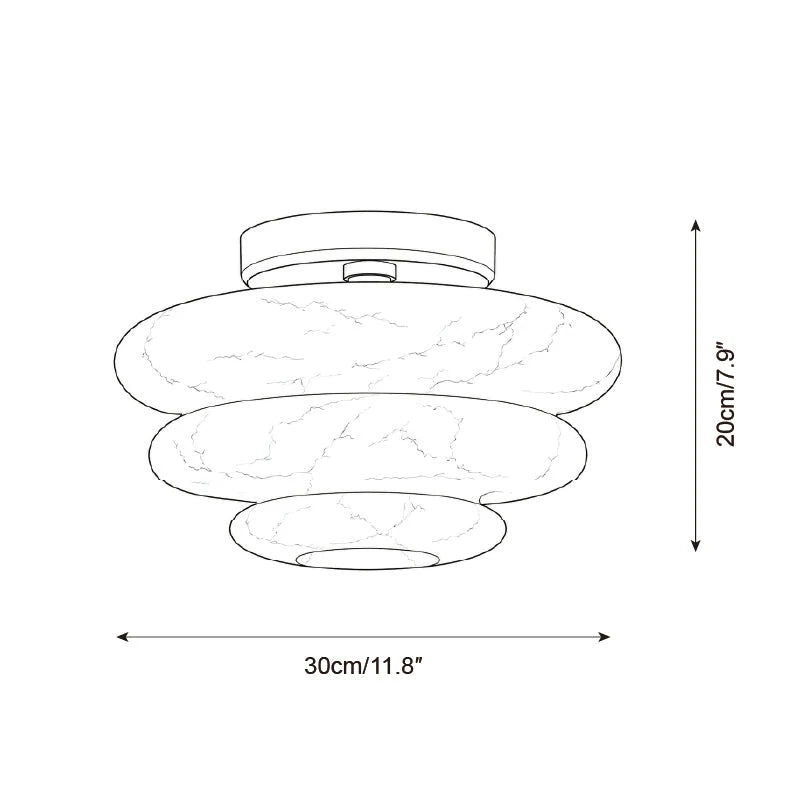 Honeylite Alabaster Flush Mount — Dia 30cm x H 20cm / ∅ 11.8″ x H 7.8″