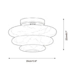 Honeylite Alabaster Flush Mount — Dia 35cm x H 22cm / ∅ 13.7″ x H 8.6″