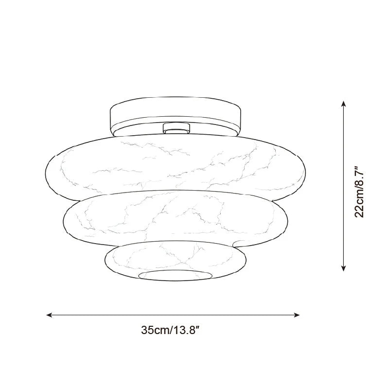 Honeylite Alabaster Flush Mount — Dia 35cm x H 22cm / ∅ 13.7″ x H 8.6″