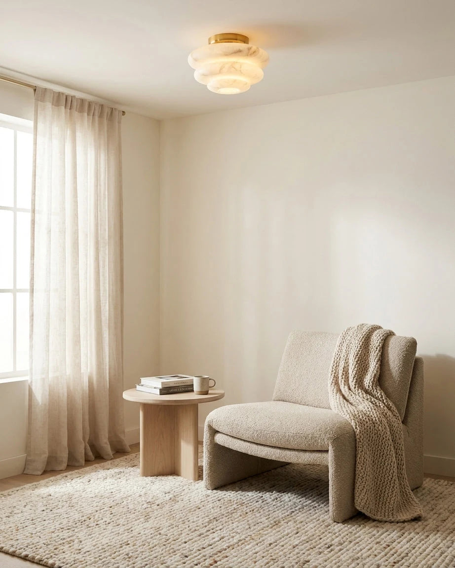 Honeylite Alabaster Flush Mount, product view 9
