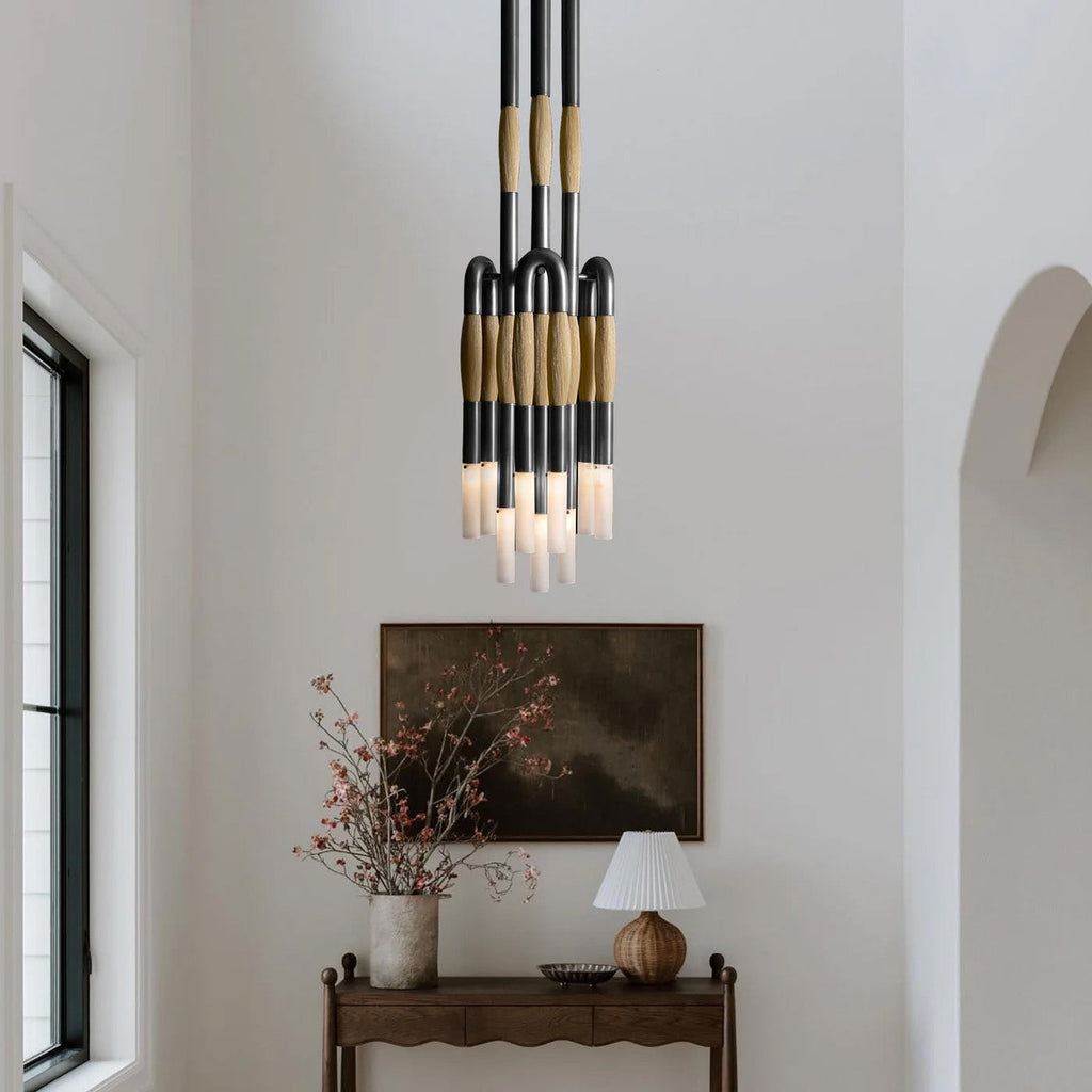 Horsehair 9-Light Pendant side view