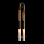 Horsehair Sconce Solid Brass 30''H in Oil-Rubbed Bronze with Flaxen horsehair