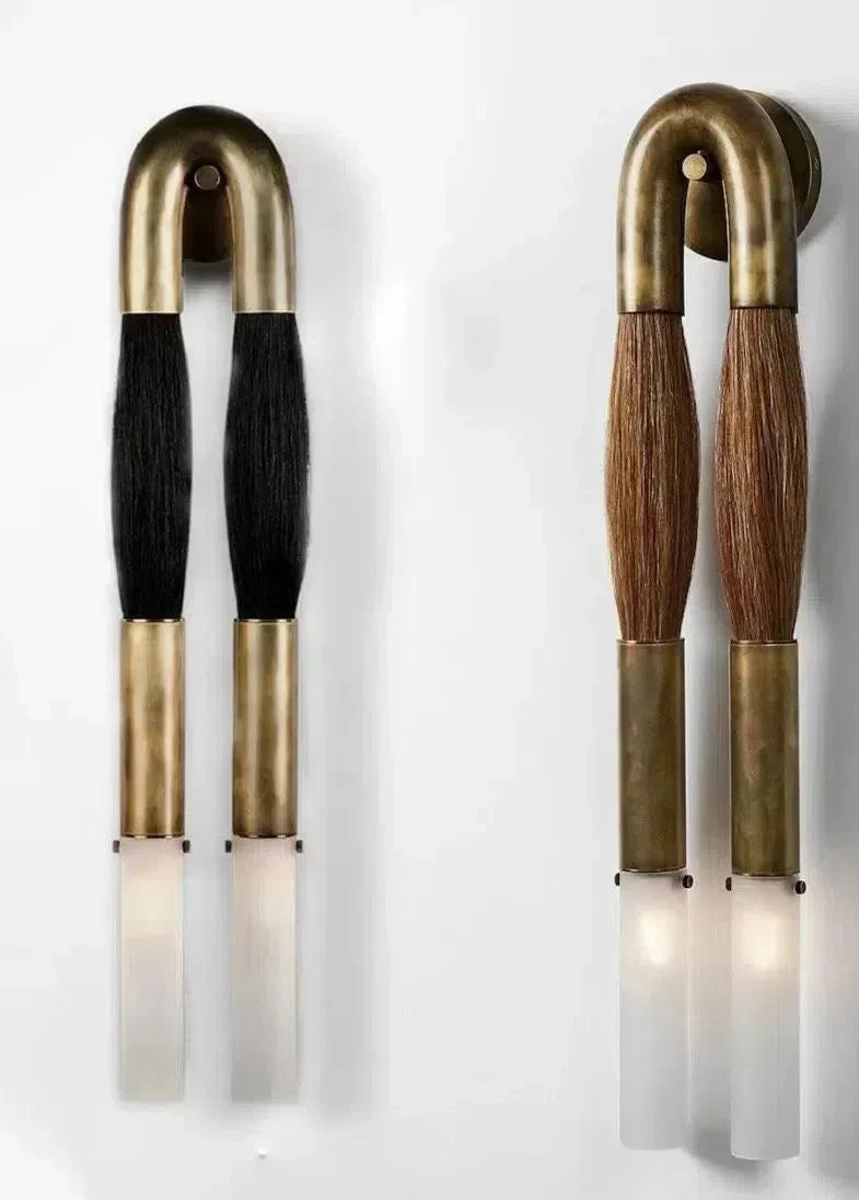 Horsehair Sconce Solid Brass 30''H