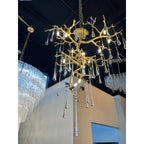 Willow Branch Glass Foyer Chandelier by Bling Lighting Studio