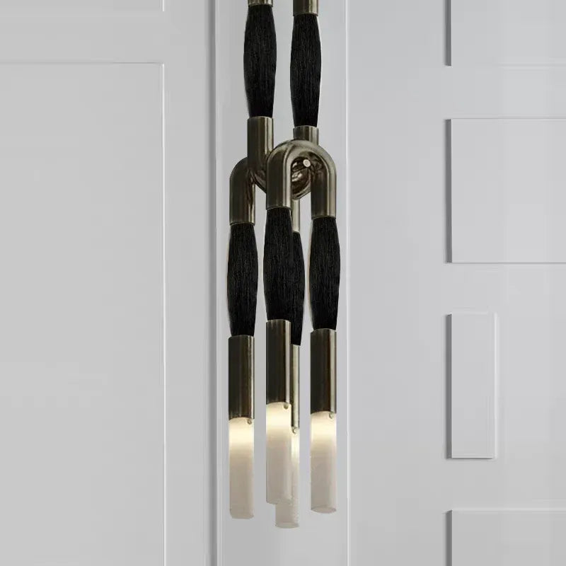 Horsehair Solid Brass Pendant  60''H