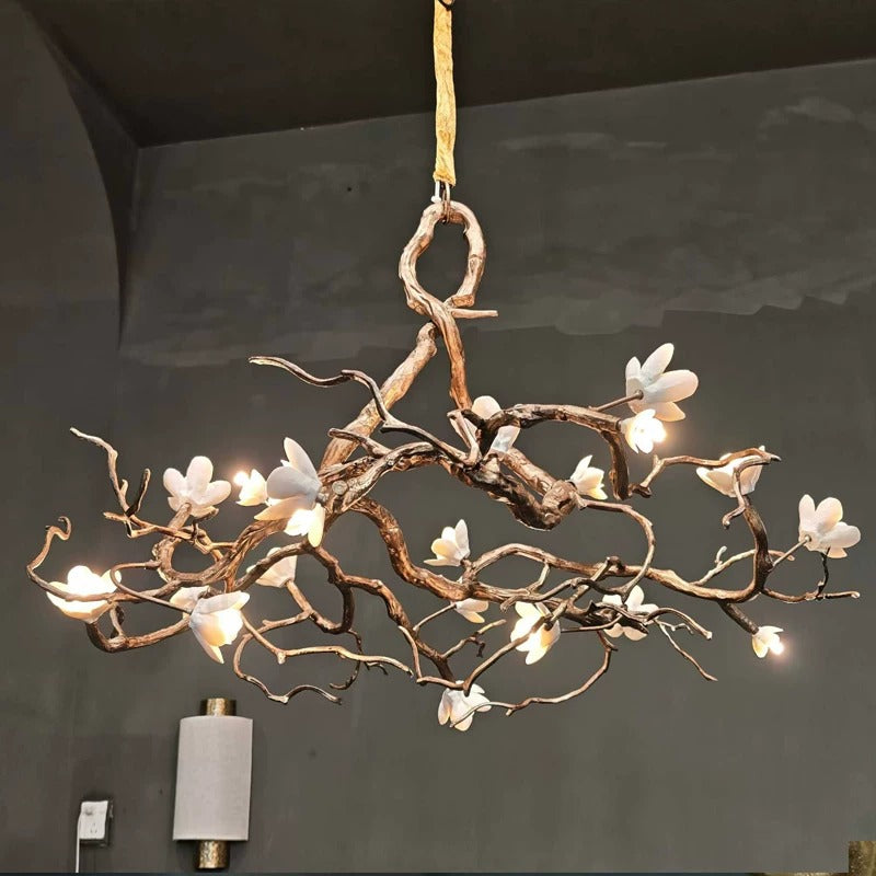 Black Branch Copper Tree Chandelier by Bling Lighting Studio