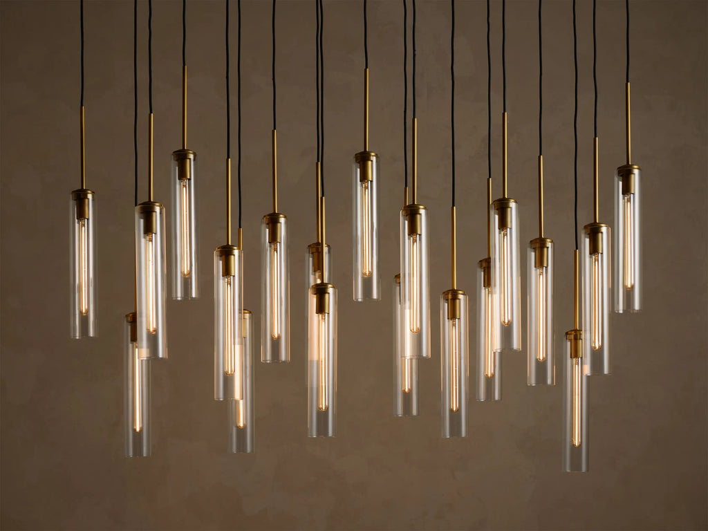 Candelabro Colleen de cristal acanalado lineal