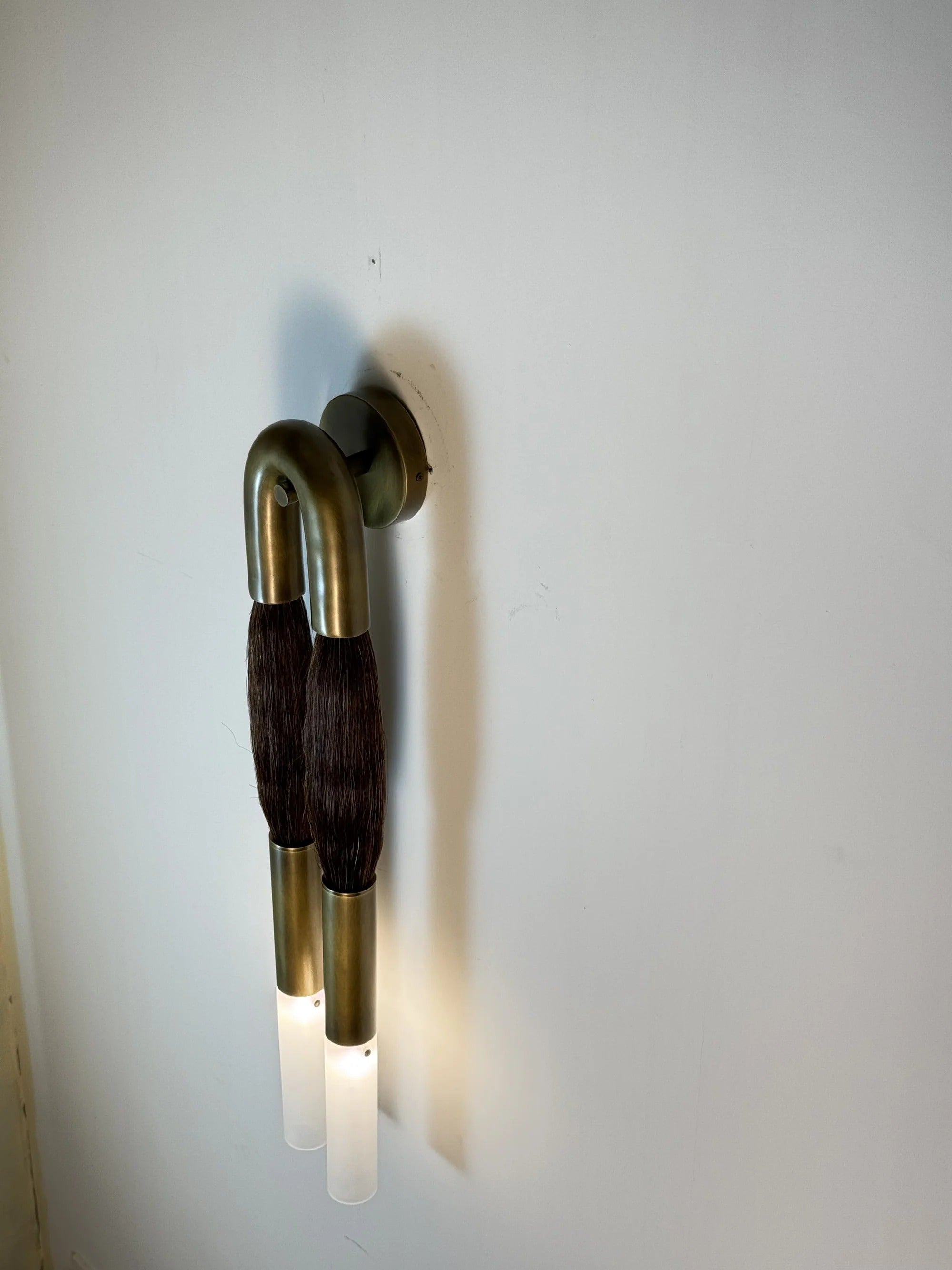 Horsehair Sconce Solid Brass 30''H
