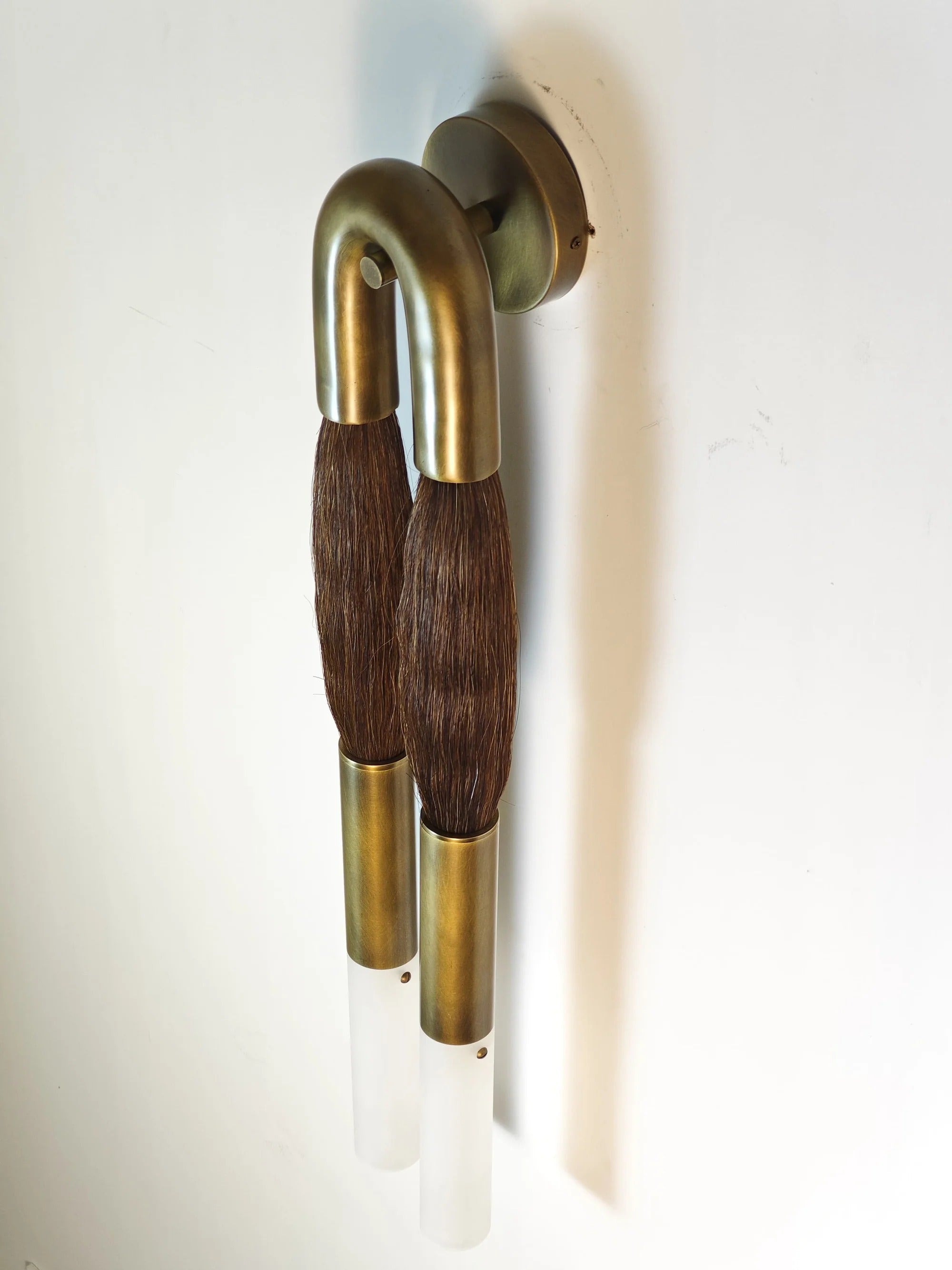 Horsehair Sconce Solid Brass 30''H