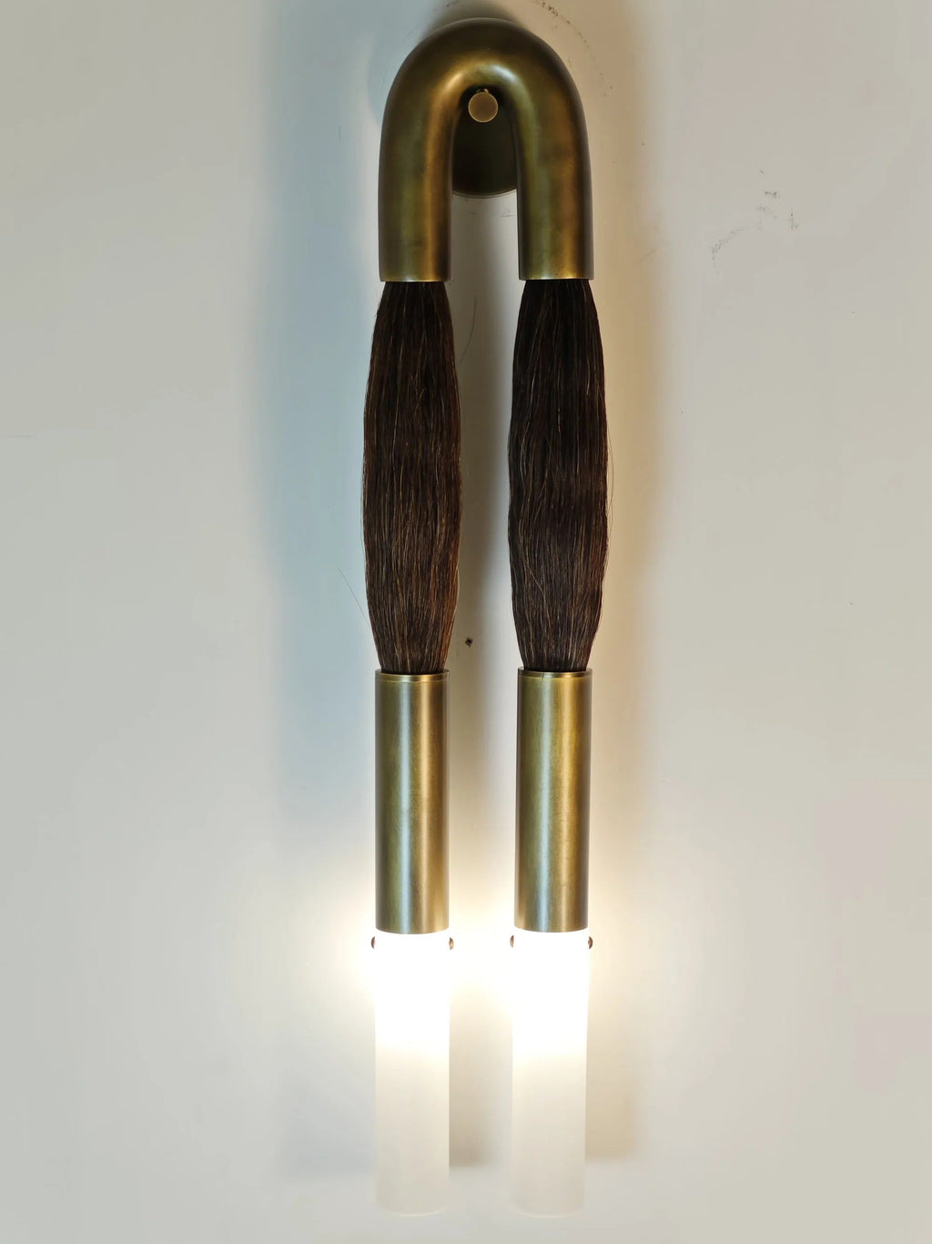 Horsehair Sconce Solid Brass 30''H