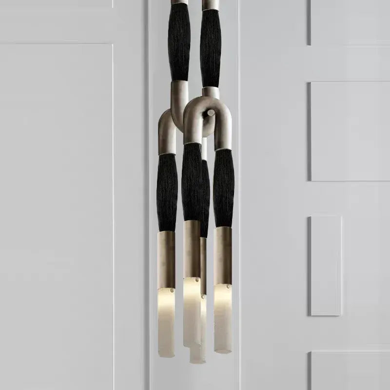 Horsehair Solid Brass Pendant  60''H