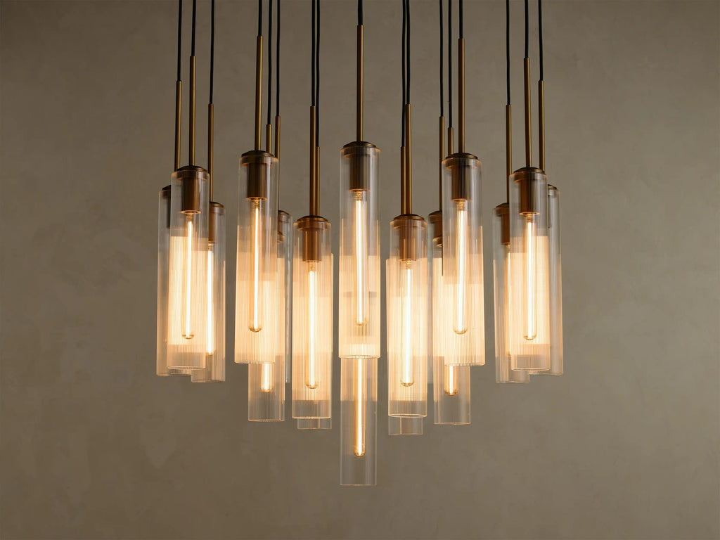 Colleena Fluted Glass Round Chandelier