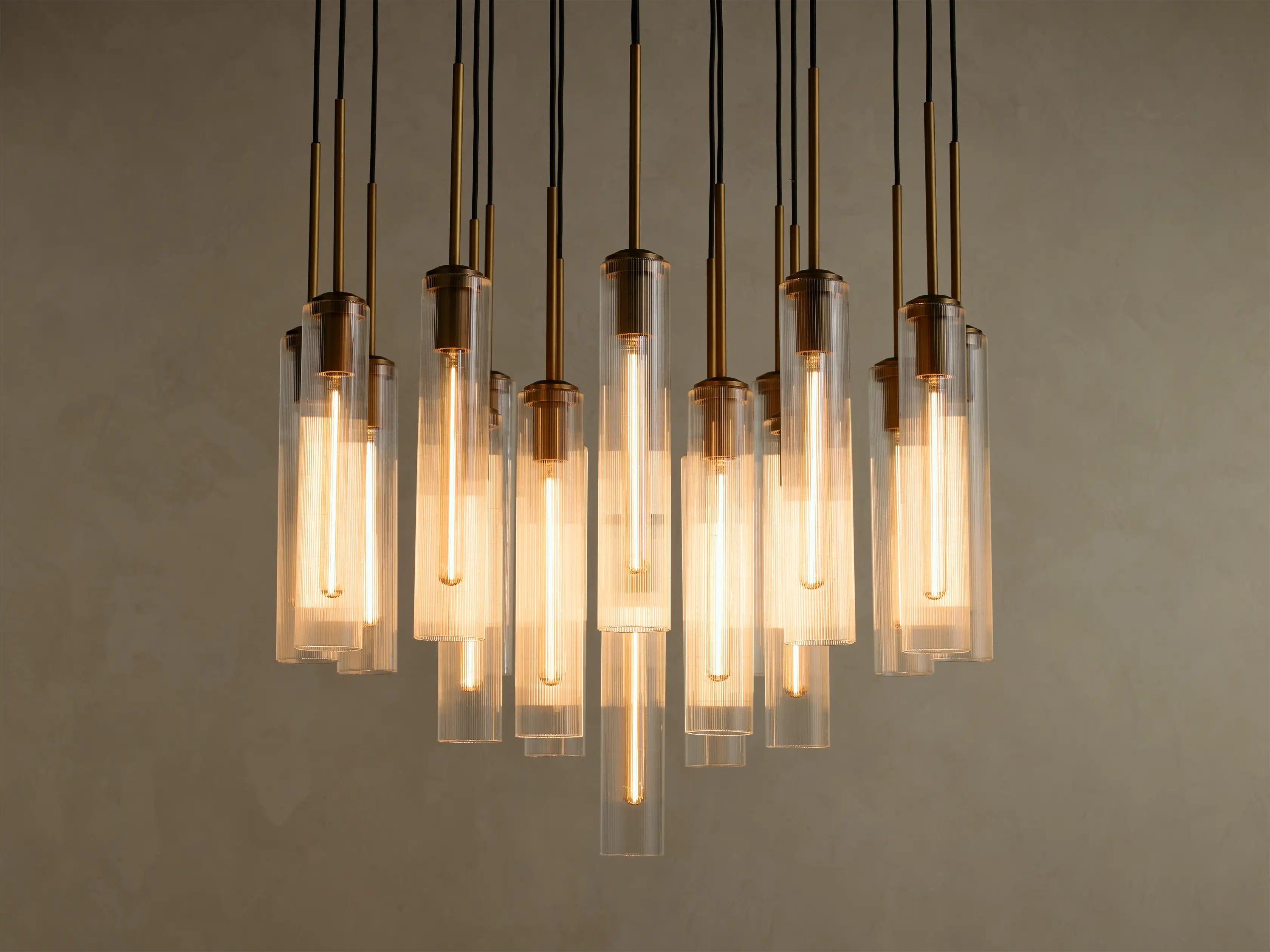 Colleena Fluted Glass Round Chandelier
