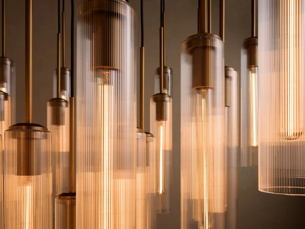 Colleena Fluted Glass Round Chandelier