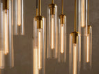 Candelabro Colleen de cristal acanalado lineal