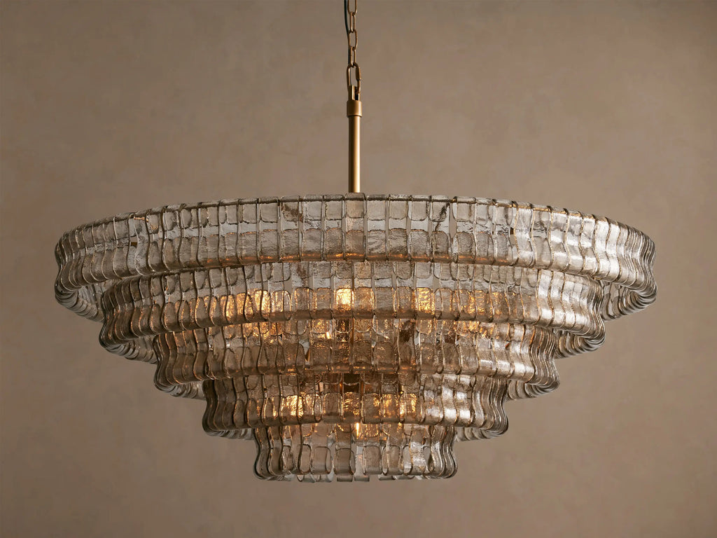 Ghiaccio Round Murano Glass Chandelier 36" 48" 60"