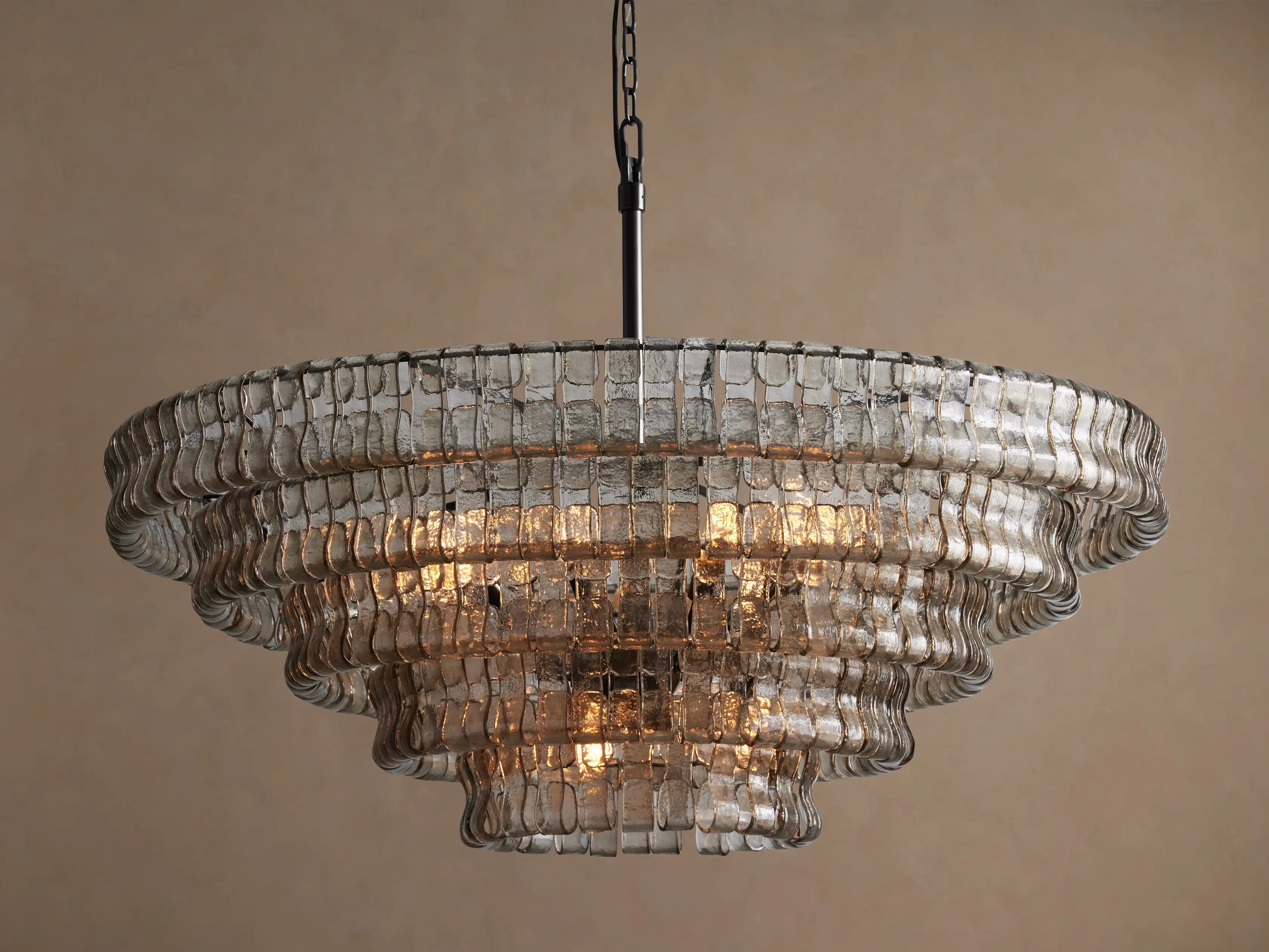 Ghiaccio Round Murano Glass Chandelier 36" 48" 60"