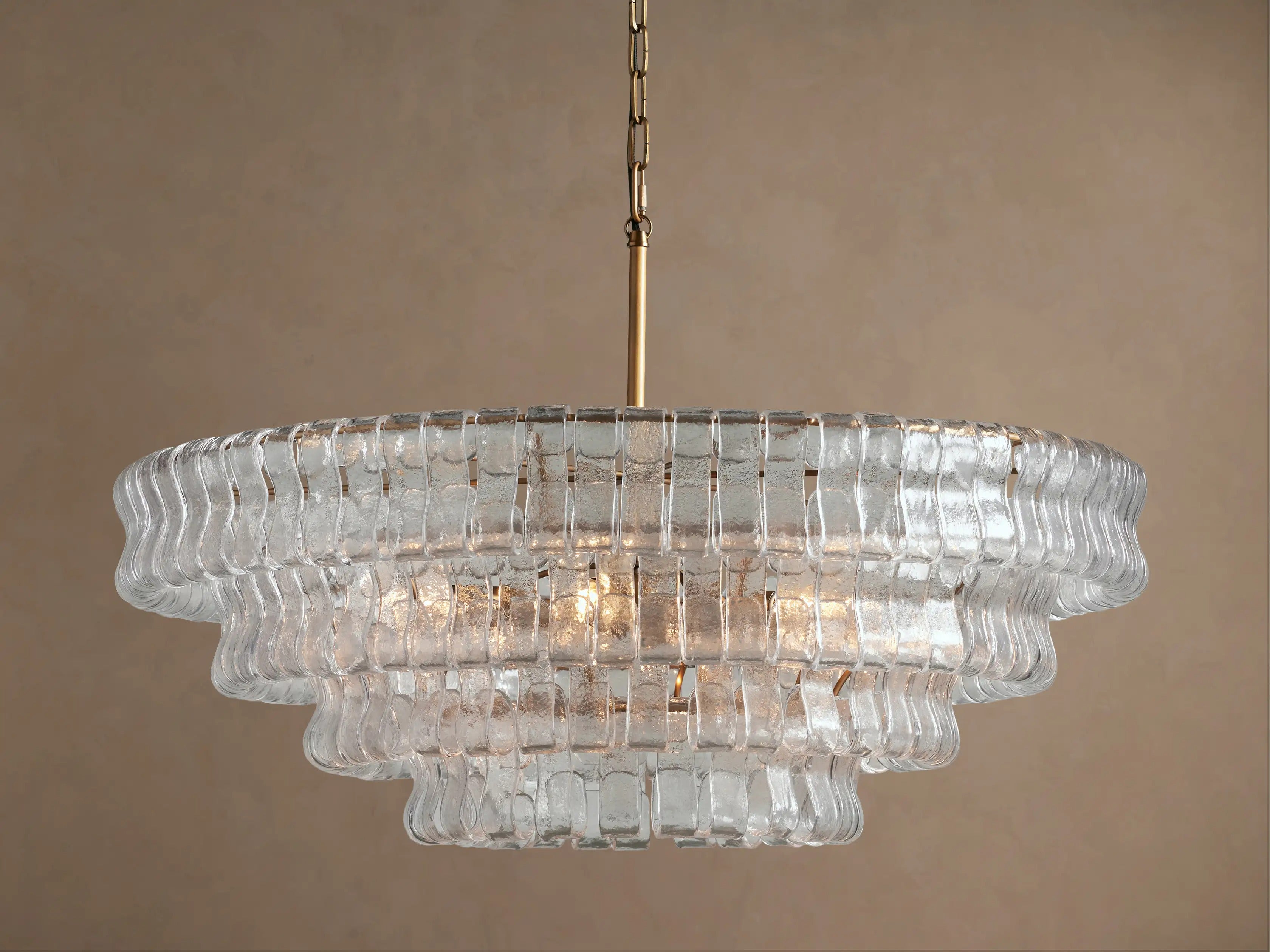Ghiaccio Round Murano Glass Chandelier 36" 48" 60"