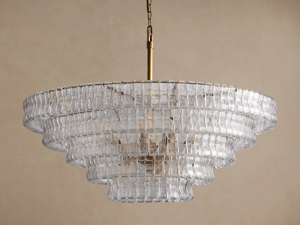 Ghiaccio Round Murano Glass Chandelier 36" 48" 60"