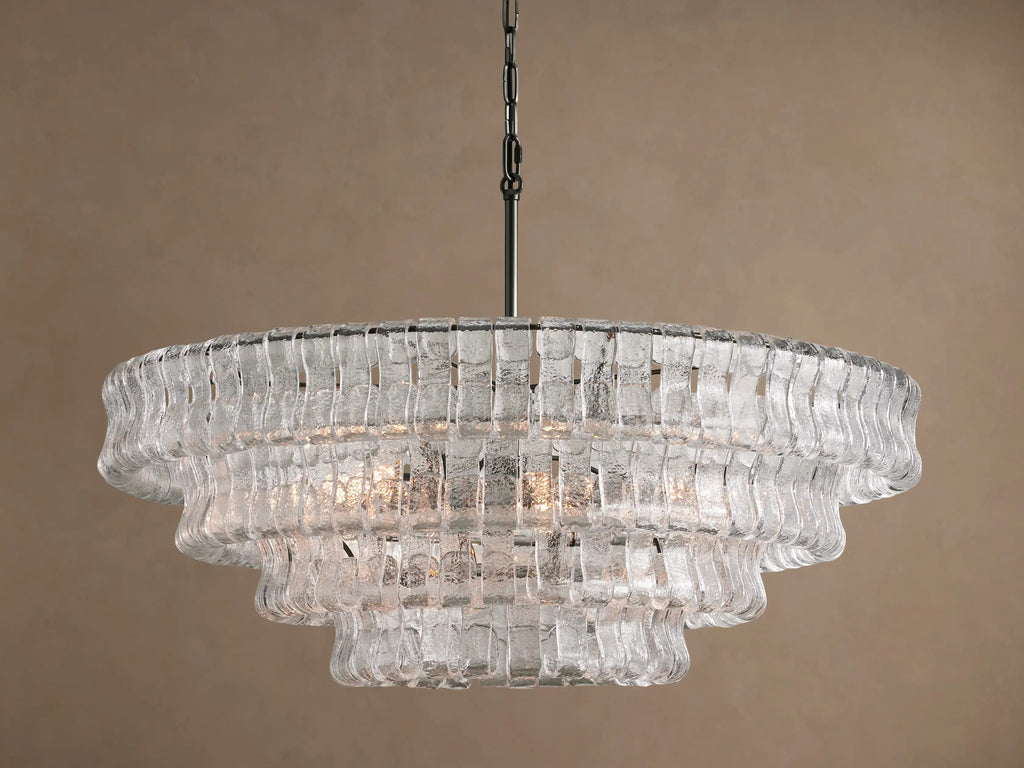 Ghiaccio Round Murano Glass Chandelier 36" 48" 60"
