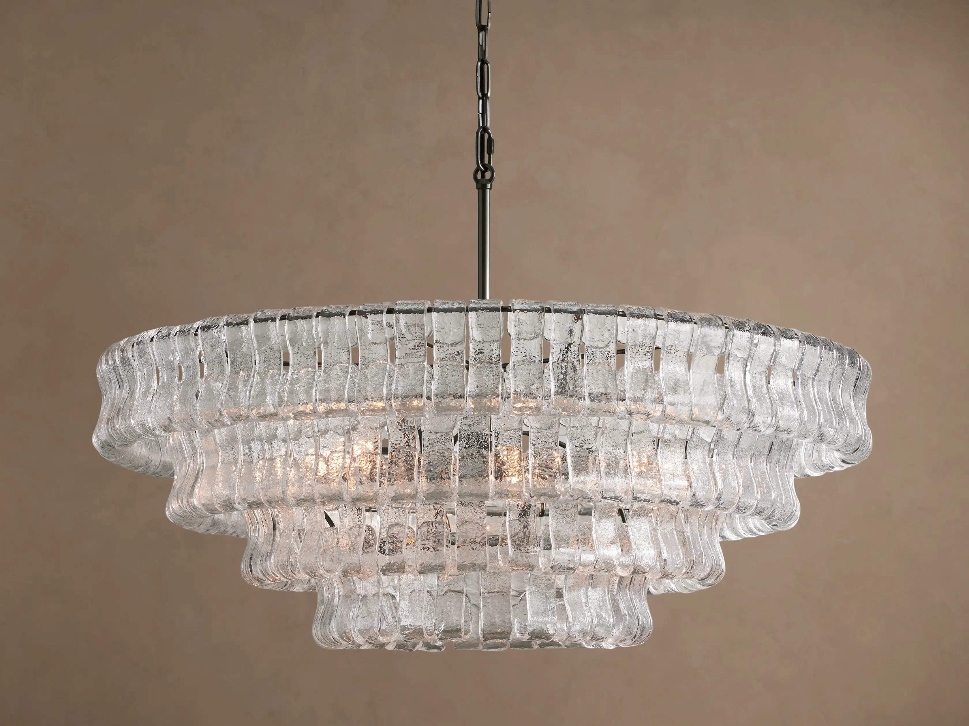 Ghiaccio Round Murano Glass Chandelier 36" 48" 60"