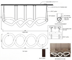 Streamlined Alabaster Linear And Curved Chandelier