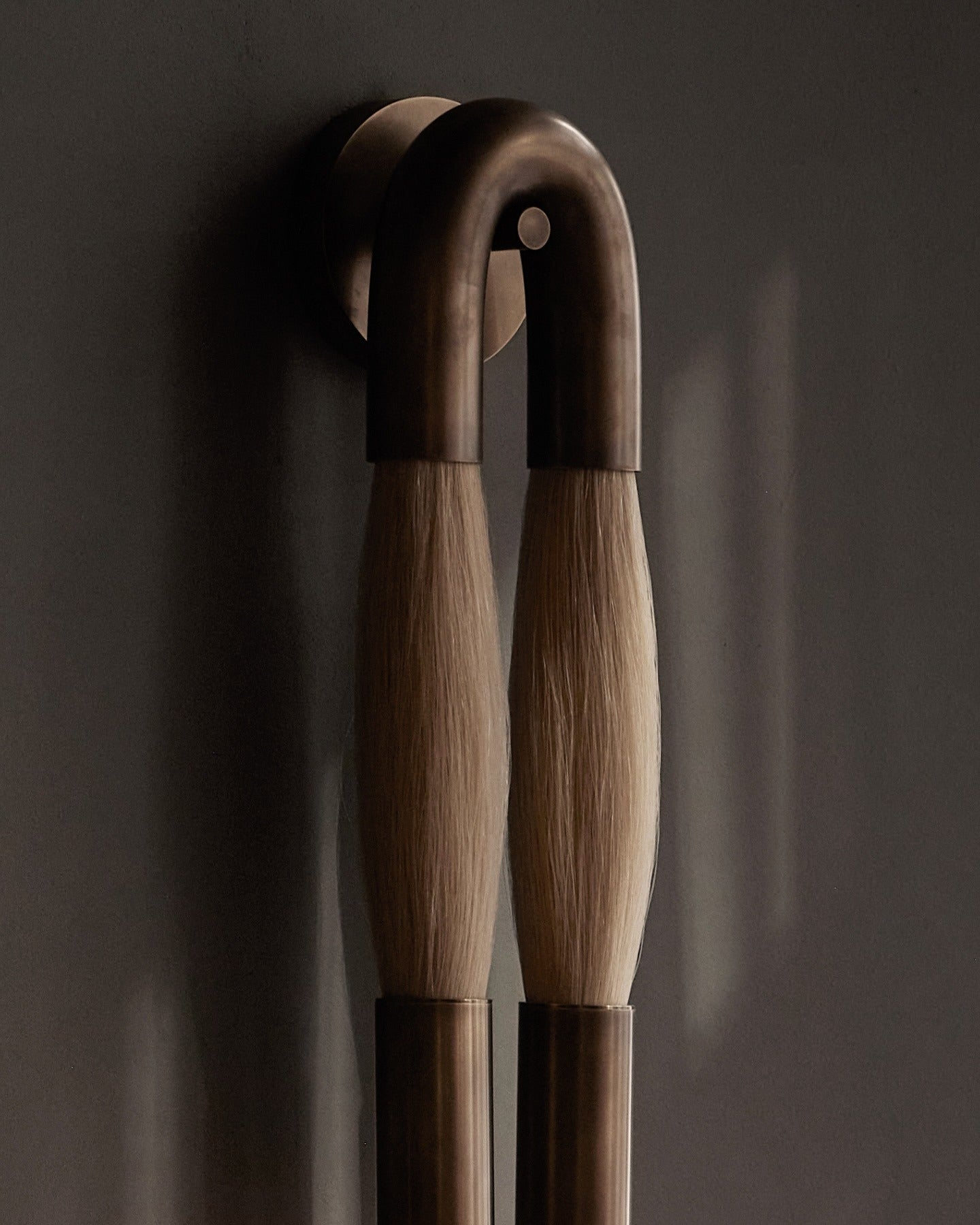 Horsehair Sconce Solid Brass 30''H