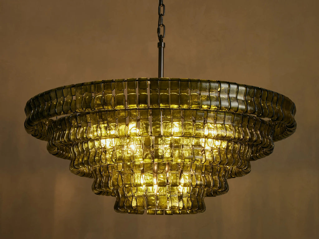 Ghiaccio Round Murano Glass Chandelier 36" 48" 60"