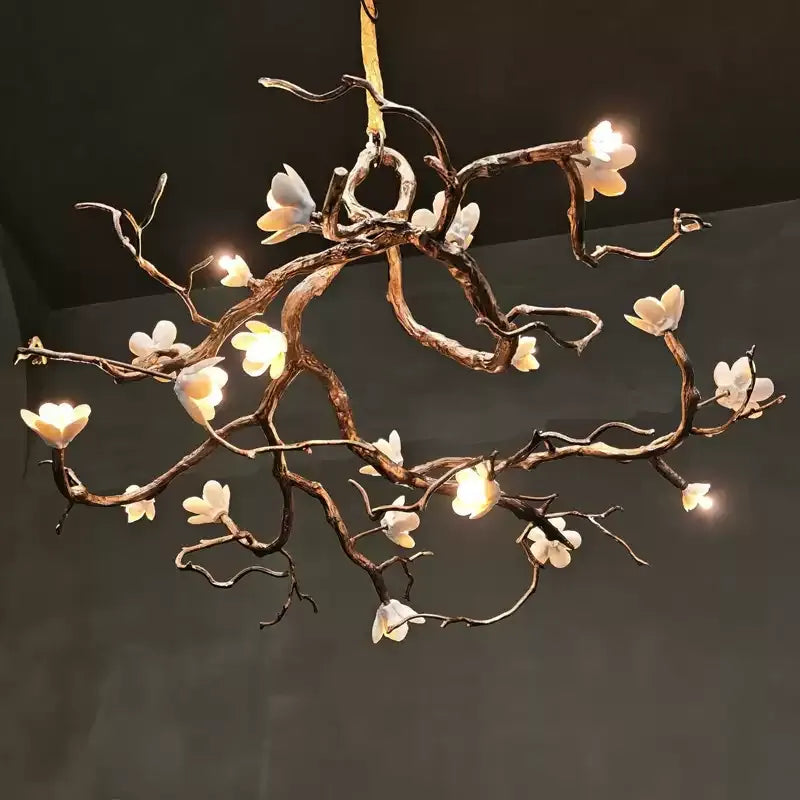 Black Branch Copper Tree Chandelier by Bling Lighting Studio