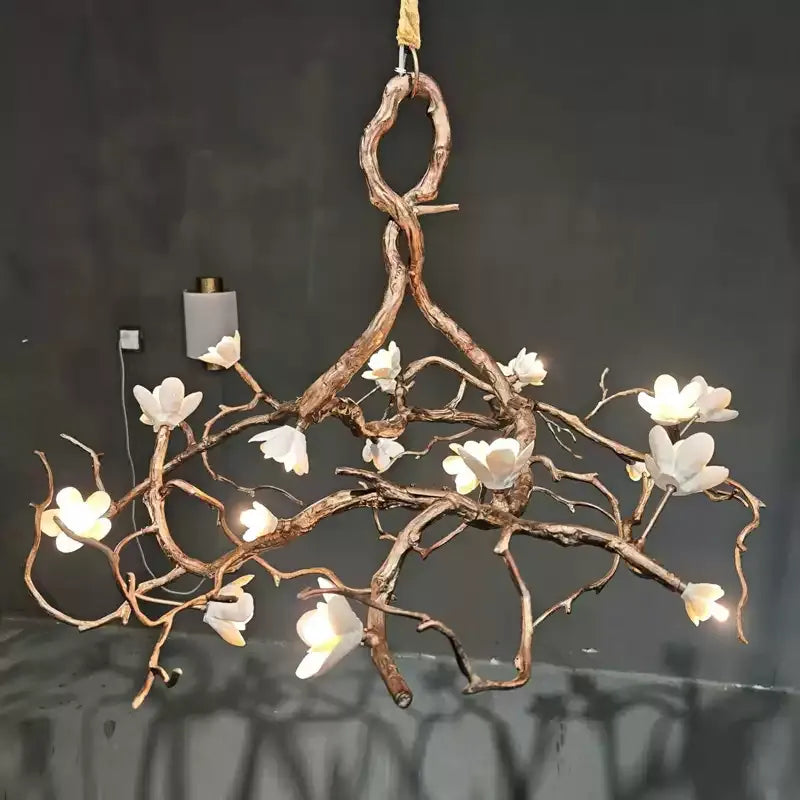 Black Branch Copper Tree Chandelier by Bling Lighting Studio