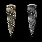 Vena Spiral Raindrop Crystal Chandelier for Staircase