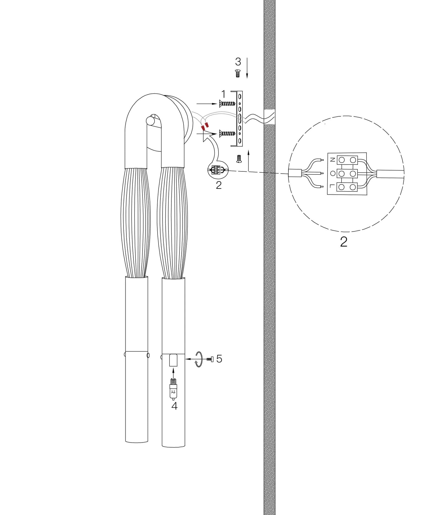 Horsehair Sconce Solid Brass 30''H