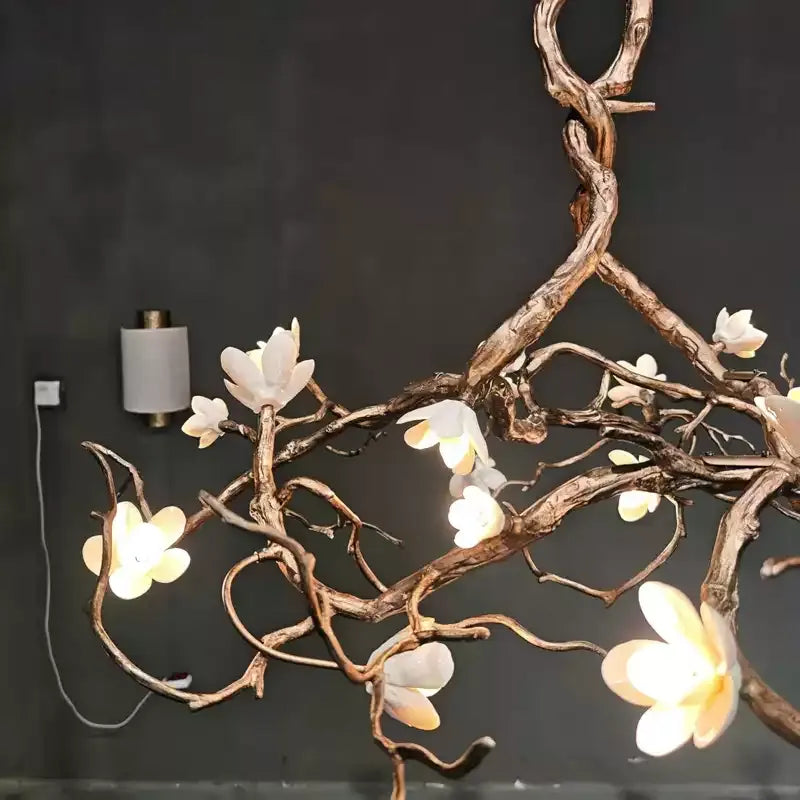 Black Branch Copper Tree Chandelier by Bling Lighting Studio