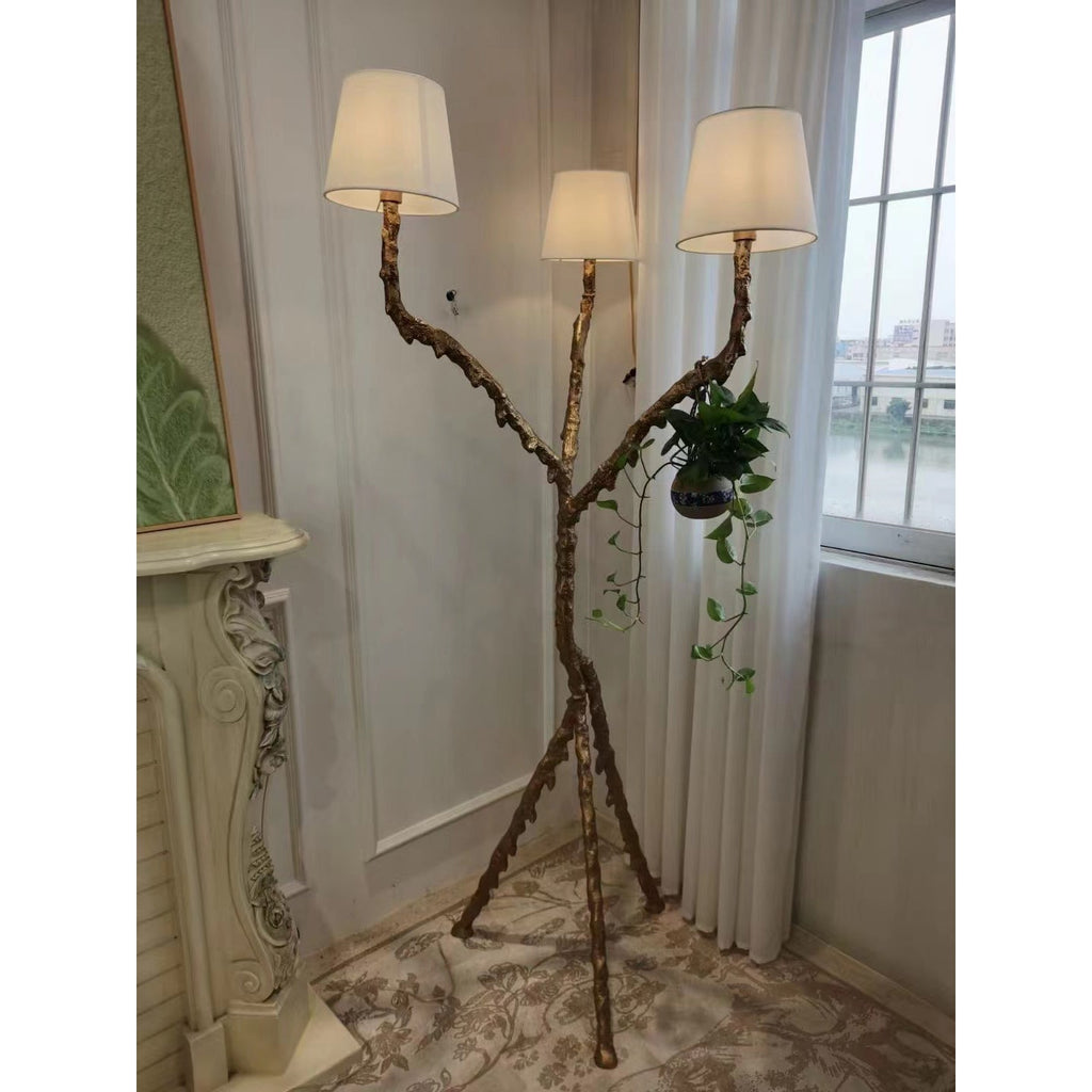 Ines brass three-light floor lamp product view 30