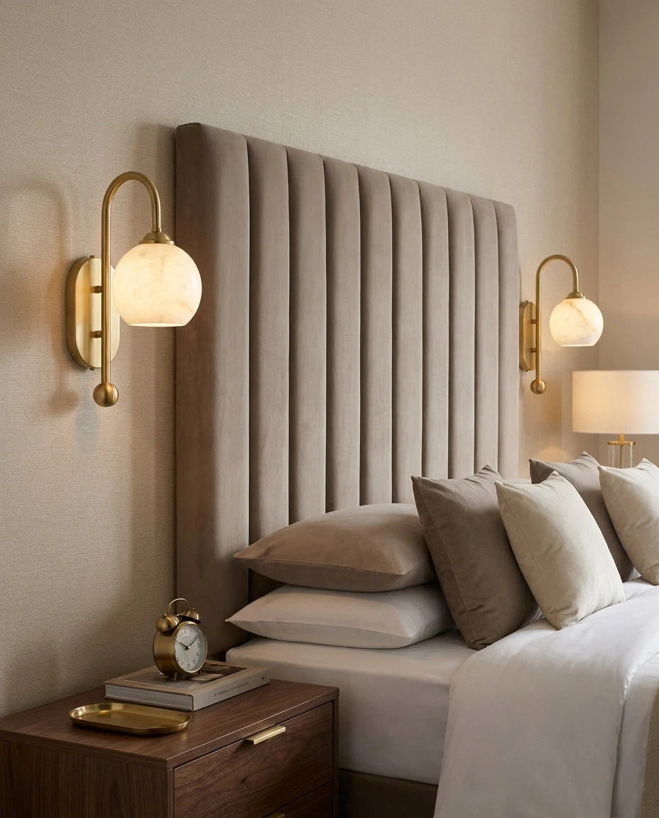 Juliet Alabaster Globe Wall Sconce, product view 3