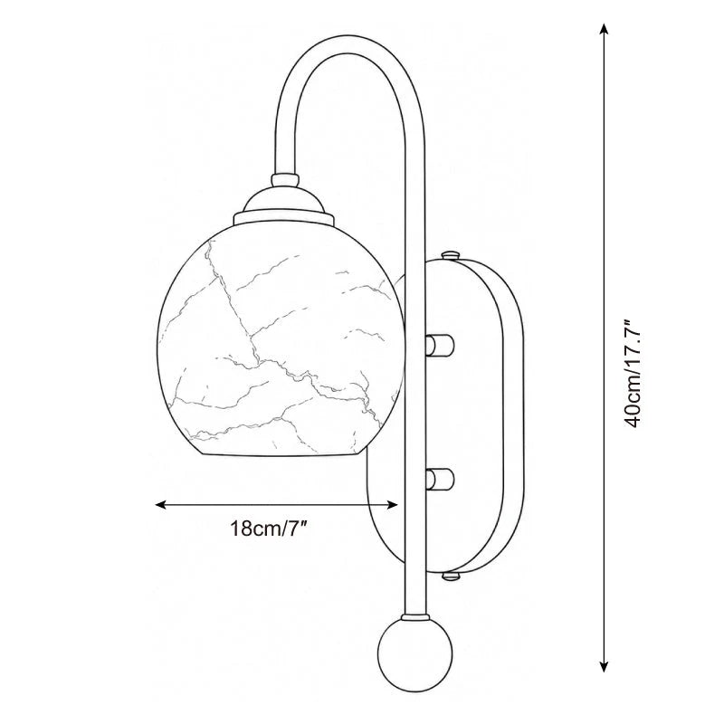 Juliet Alabaster Globe Wall Sconce, product view 5