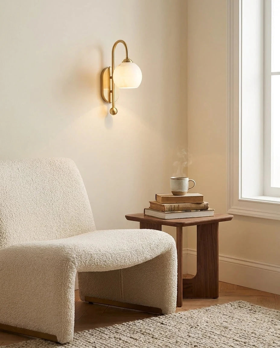 Juliet Alabaster Globe Wall Sconce, product view 8