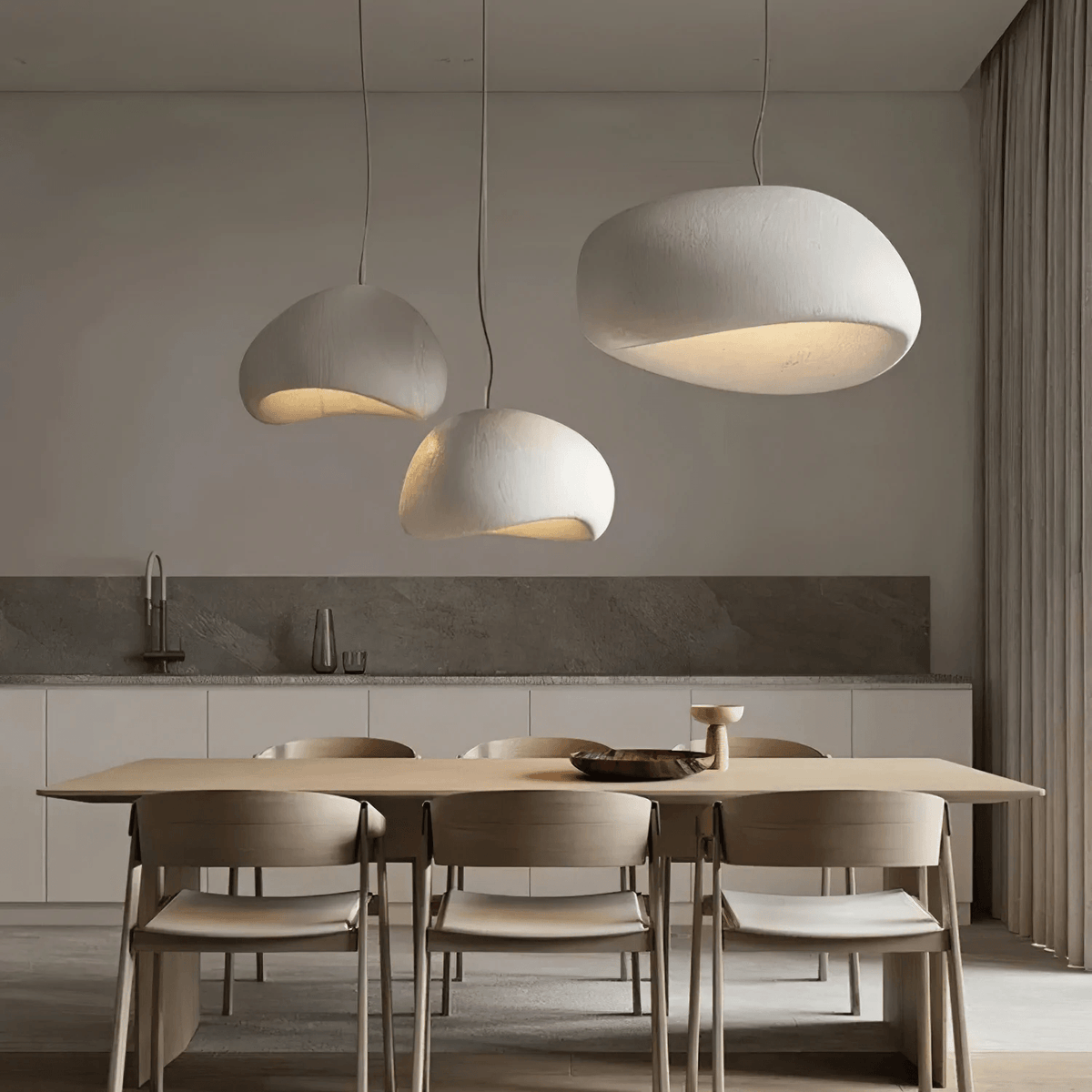Wabi-Sabi Organic Cloud Chandelier chandelier in a tall interior