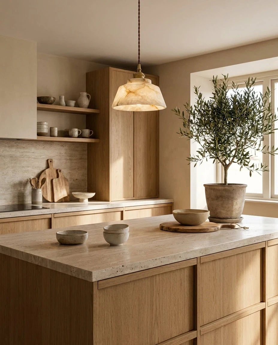 Kikyo Alabaster Pendant Light, product view 2