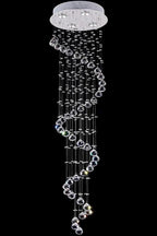 Large Foyer Lighting For High Ceiling and Entryway black background product view with spiral crystal drops