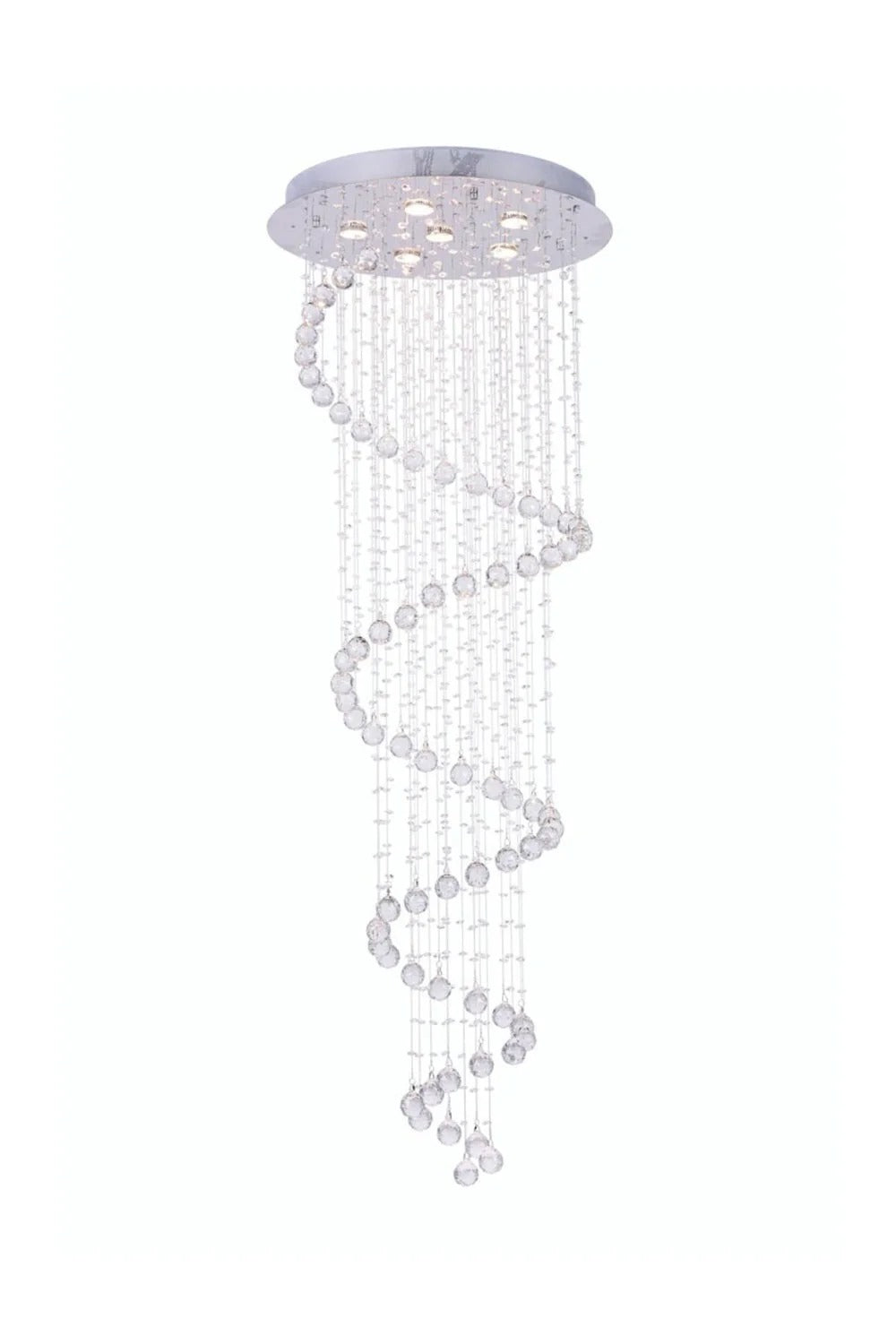Large Foyer Lighting For High Ceiling and Entryway white background product view showing the spiral raindrop shape