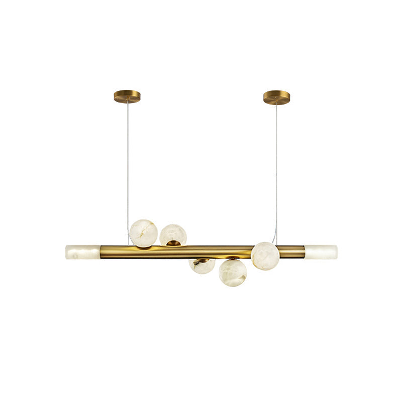 Linear Alabaster Globe Pendant Chandelier, product view 1
