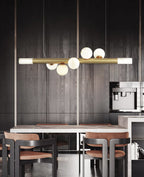 Linear Alabaster Globe Pendant Chandelier, product view 3