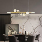 Linear Alabaster Globe Pendant Chandelier, product view 7