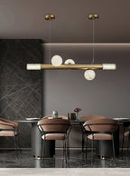 Linear Alabaster Globe Pendant Chandelier, product view 9