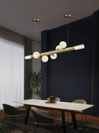 Linear Alabaster Globe Pendant Chandelier, product view 12